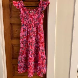 Hot pink multi-colored tuckernuck dress size S.  Never worn.